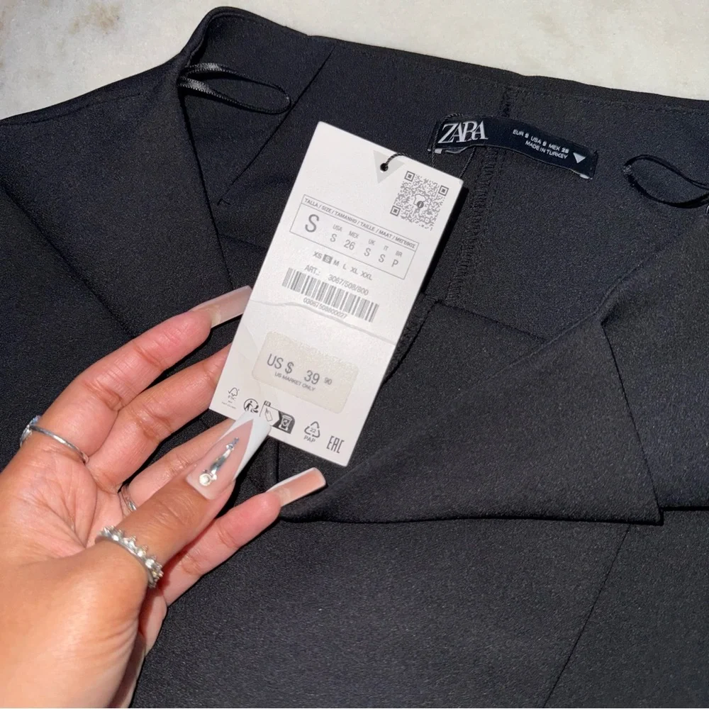 Zara Black Asymmetrical Micro Mini Skort - Picture 11 of 15